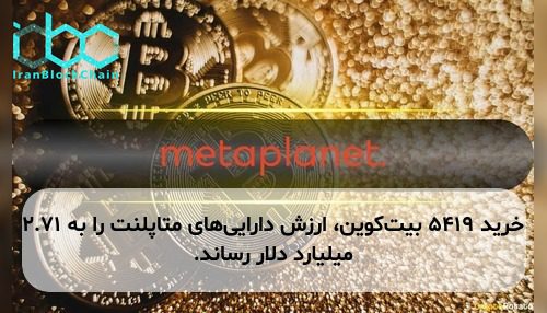 خرید ۵۴۱۹ بیت‌کوین، ارزش دارایی‌های متاپلنت را به ۲.۷۱ میلیارد دلار رساند.