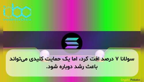 سولانا ۷ درصد افت کرد، اما یک حمایت کلیدی می‌تواند باعث رشد دوباره شود.