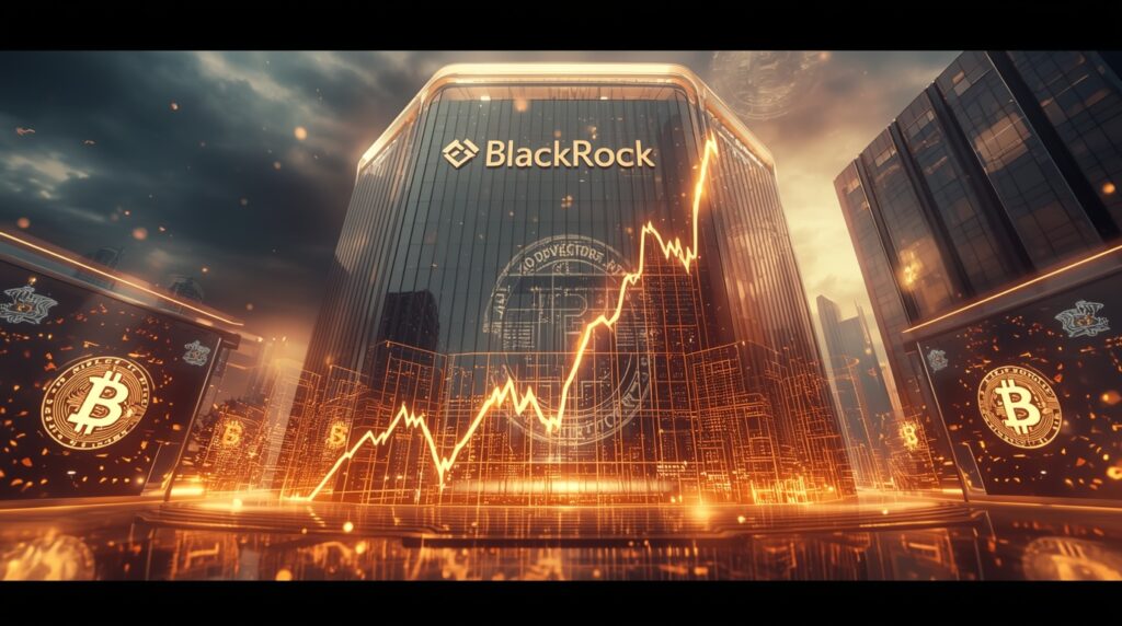 نمودار رشد قیمت بیت‌کوین و ورود سرمایه بلک‌راک