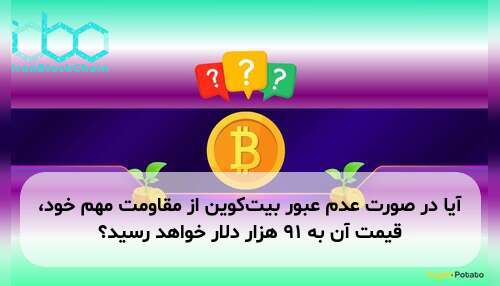 آیا در صورت عدم عبور بیت‌کوین از مقاومت مهم خود، قیمت آن به ۹۱ هزار دلار خواهد رسید؟