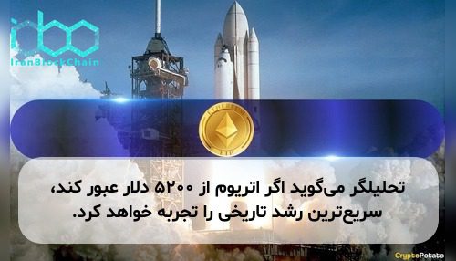 تحلیلگر می‌گوید اگر اتریوم از ۵۲۰۰ دلار عبور کند، سریع‌ترین رشد تاریخی را تجربه خواهد کرد.
