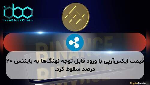 قیمت ایکس‌آر‌پی با ورود قابل توجه نهنگ‌ها به بایننس ۲۰ درصد سقوط کرد.