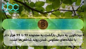 بیتکوین به دنبال بازگشت به محدوده ۹۶ تا ۹۹ هزار دلار با نشانههای معکوس شدن روند شاخصها است.