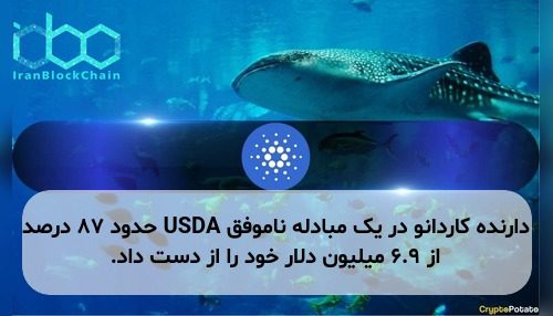 دارنده کاردانو در یک مبادله ناموفق USDA حدود ۸۷ درصد از ۶.۹ میلیون دلار خود را از دست داد.