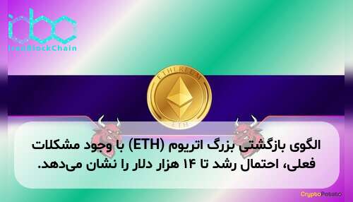 الگوی بازگشتی بزرگ اتریوم (ETH) با وجود مشکلات فعلی، احتمال رشد تا ۱۴ هزار دلار را نشان می‌دهد.