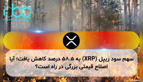 سهم سود ریپل (XRP) به ۵۸.۵ درصد کاهش یافت؛ آیا اصلاح قیمتی بزرگی در راه است؟