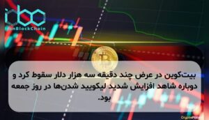 بیتکوین در عرض چند دقیقه سه هزار دلار سقوط کرد و دوباره شاهد افزایش شدید لیکویید شدنها در روز جمعه بود.