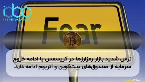 ترس شدید بازار رمزارزها در کریسمس با ادامه خروج سرمایه از صندوق‌های بیت‌کوین و اتریوم ادامه دارد.