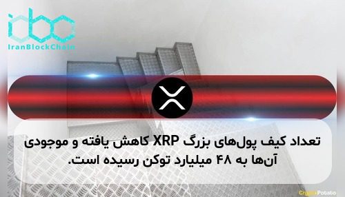 تعداد کیف پول‌های بزرگ XRP کاهش یافته و موجودی آن‌ها به ۴۸ میلیارد توکن رسیده است.