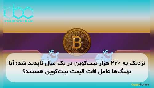 نزدیک به ۲۲۰ هزار بیت‌کوین در یک سال ناپدید شد؛ آیا نهنگ‌ها عامل افت قیمت بیت‌کوین هستند؟