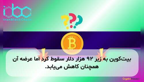 بیت‌کوین به زیر ۹۲ هزار دلار سقوط کرد اما عرضه آن همچنان کاهش می‌یابد.