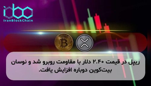 ریپل در قیمت ۲.۴۰ دلار با مقاومت روبرو شد و نوسان بیت‌کوین دوباره افزایش یافت.