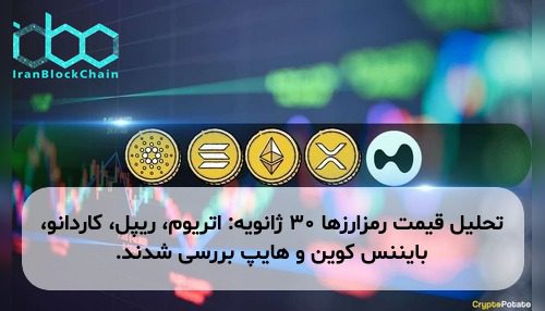 تحلیل قیمت رمزارزها ۳۰ ژانویه: اتریوم، ریپل، کاردانو، بایننس کوین و هایپ بررسی شدند.