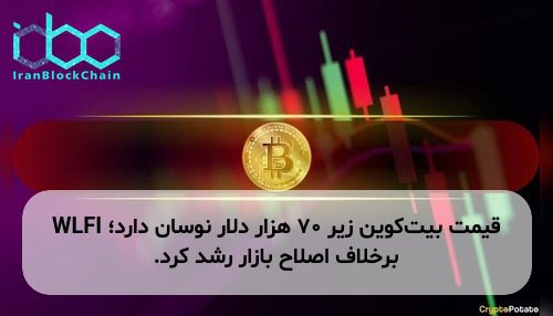 قیمت بیت‌کوین زیر ۷۰ هزار دلار نوسان دارد؛ WLFI برخلاف اصلاح بازار رشد کرد.