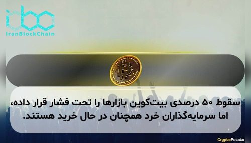سقوط ۵۰ درصدی بیت‌کوین بازارها را تحت فشار قرار داده، اما سرمایه‌گذاران خرد همچنان در حال خرید هستند.