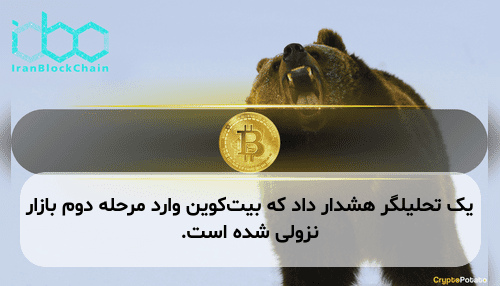 یک تحلیلگر هشدار داد که بیت‌کوین وارد مرحله دوم بازار نزولی شده است.