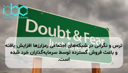 ترس و نگرانی در شبکه‌های اجتماعی رمزارزها افزایش یافته و باعث فروش گسترده توسط سرمایه‌گذاران خرد شده است.