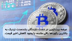 عرضه بیت‌کوین در دست دارندگان بلندمدت نزدیک به بالاترین رکوردها باقی مانده، با وجود کاهش اخیر قیمت.