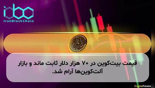 قیمت بیت‌کوین در ۷۰ هزار دلار ثابت ماند و بازار آلت‌کوین‌ها آرام شد.