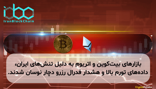 بازارهای بیت‌کوین و اتریوم به دلیل تنش‌های ایران، داده‌های تورم بالا و هشدار فدرال رزرو دچار نوسان شدند.