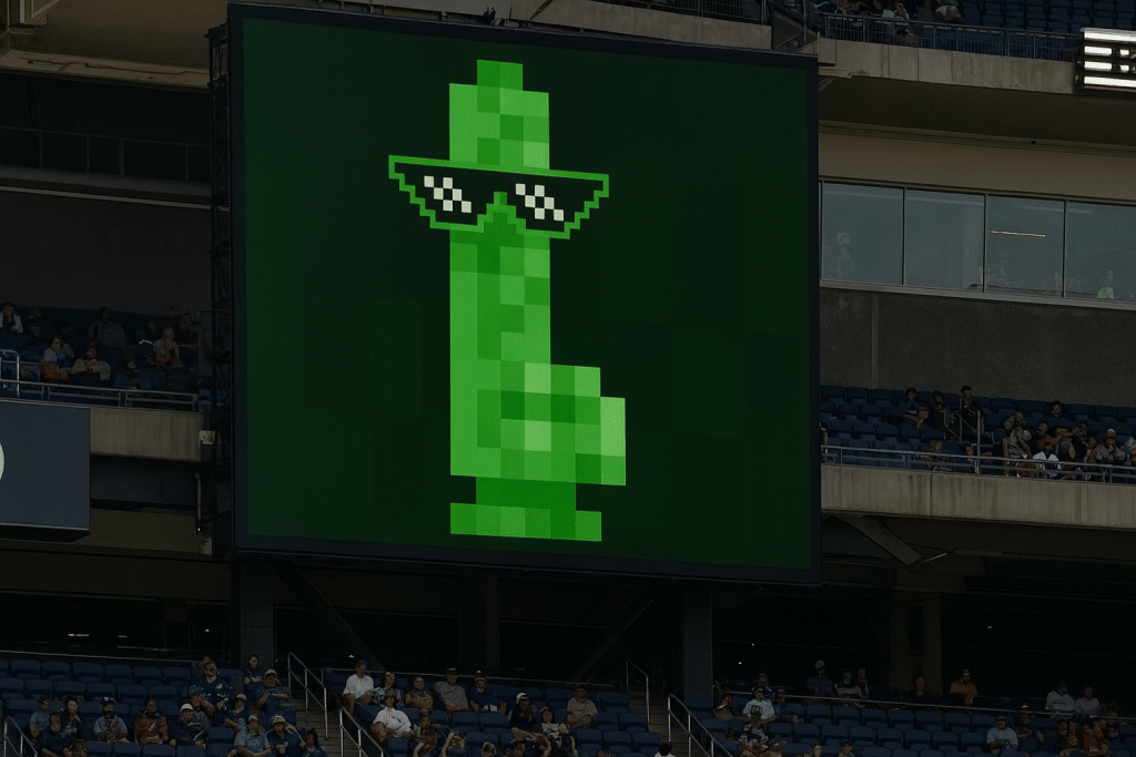 میم طنز  ارز دیجیتال جدید و خنده‌دار Green Dildo Coin