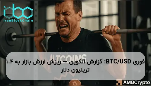 BTC/USD: گزارش آلکوین — ریزش ارزش بازار به 1.4 تریلیون دلار