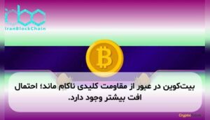 بیتکوین در عبور از مقاومت کلیدی ناکام ماند؛ احتمال افت بیشتر وجود دارد.