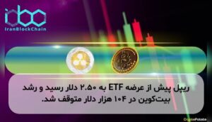 ریپل پیش از عرضه ETF به ۲.۵۰ دلار رسید و رشد بیت‌کوین در ۱۰۴ هزار دلار متوقف شد.