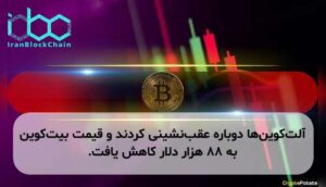 آلت‌کوین‌ها دوباره عقب‌نشینی کردند و قیمت بیت‌کوین به ۸۸ هزار دلار کاهش یافت.