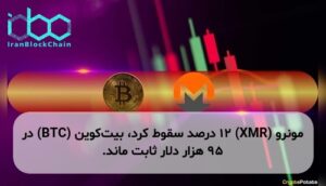 مونرو (XMR) ۱۲ درصد سقوط کرد، بیت‌کوین (BTC) در ۹۵ هزار دلار ثابت ماند.