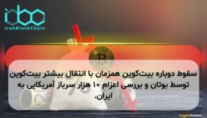سقوط دوباره بیت‌کوین همزمان با انتقال بیشتر بیت‌کوین توسط بوتان و بررسی اعزام ۱۰ هزار سرباز آمریکایی به ایران.