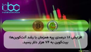 افزایش ۱۸ درصدی پپه همزمان با رشد آلتکوینها؛ بیتکوین به ۷۴ هزار دلار رسید.