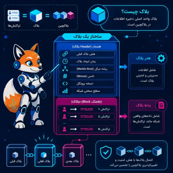 بلاک چیست و ساختار بلاک در بلاکچین شامل هدر و بدنه بلاک