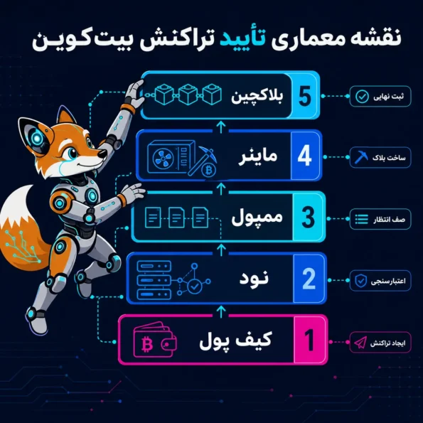 نقشه معماری سیستم تأیید تراکنش بیتکوین
