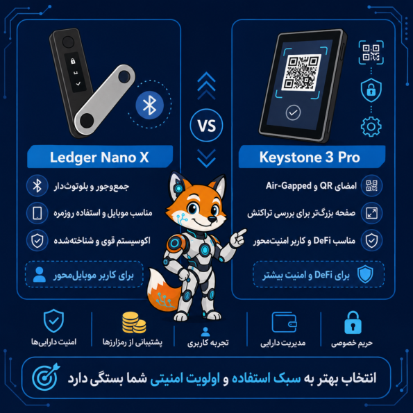 Ledger Nano X یا Keystone 3 Pro؟