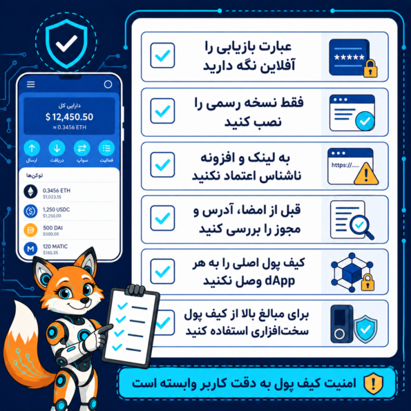 چک‌لیست امنیتی استفاده از MetaMask
