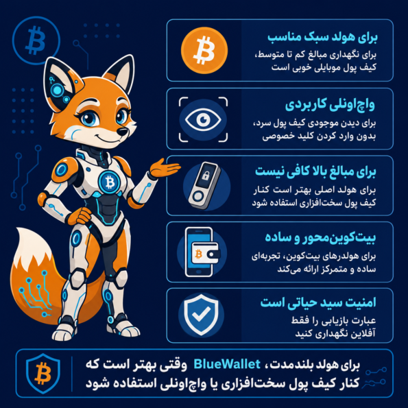 BlueWallet برای هولد بلندمدت بیتکوین خوب است؟