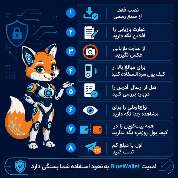 چک‌لیست امنیتی استفاده از BlueWallet