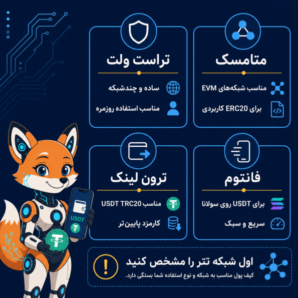 بهترین کیف پول نرمافزاری برای USDT