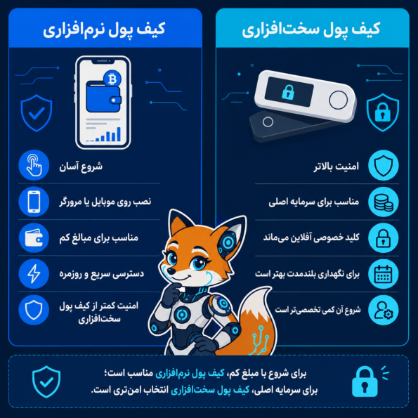 کیف پول نرمافزاری یا سختافزاری برای شروع؟