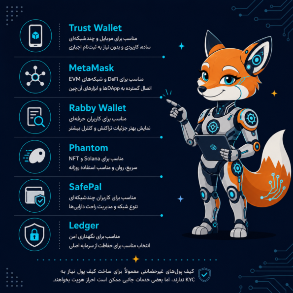 مقایسه سریع بهترین کیف پول‌های بدون نیاز به KYC