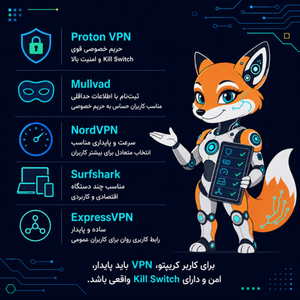 مقایسه سریع VPNهای مناسب کاربران ارز دیجیتال