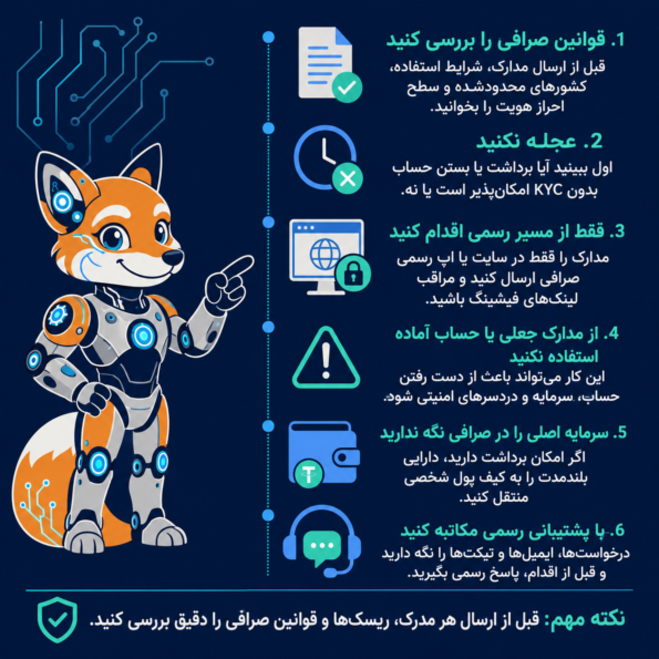 اگر صرافی KYC خواست، چه کار کنیم؟