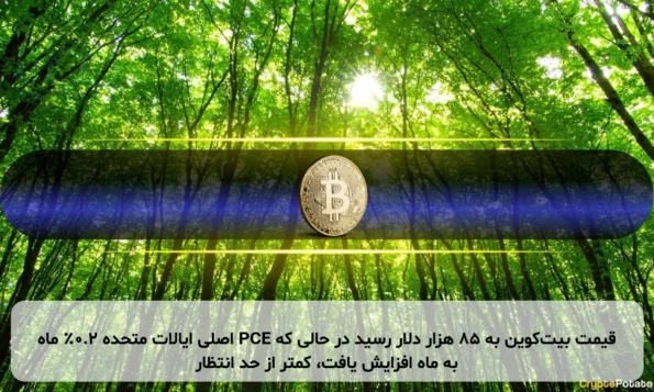 قیمت بیت‌کوین به ۸۵ هزار دلار رسید در حالی که PCE اصلی ایالات متحده ۰.۲٪ ماه به ماه افزایش یافت، کمتر از حد انتظار