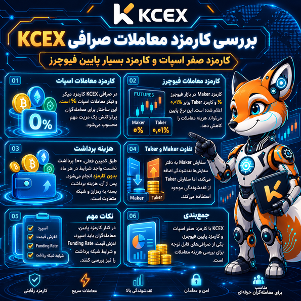بررسی کارمزد معاملات صرافی KCEX